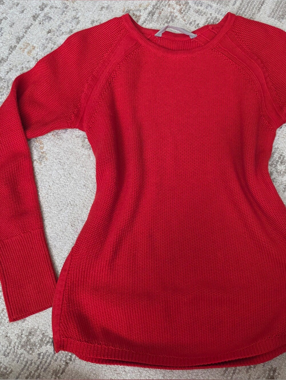 Athleta Cherry Red Scoopneck Crew Sweater